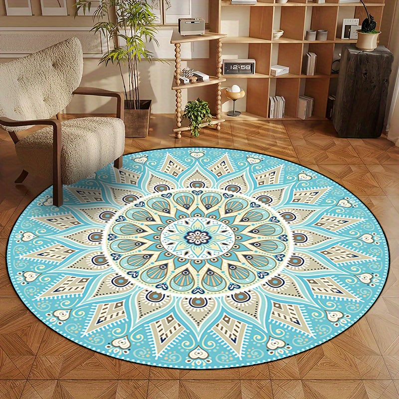 ZenDecor Modern Mandala Rug – Non-Slip & Washable