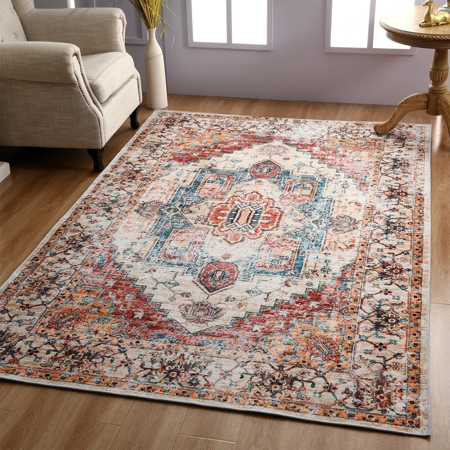 A vintage oriental rug ideal for a large living room space