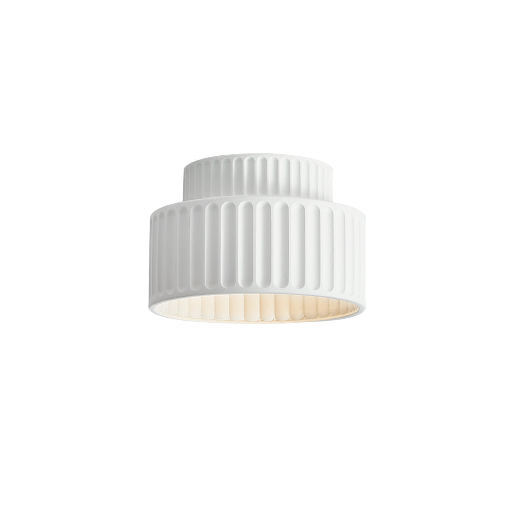 Nordic Cream Style 2-Layer Flush Mount Ceramic Ceiling Light