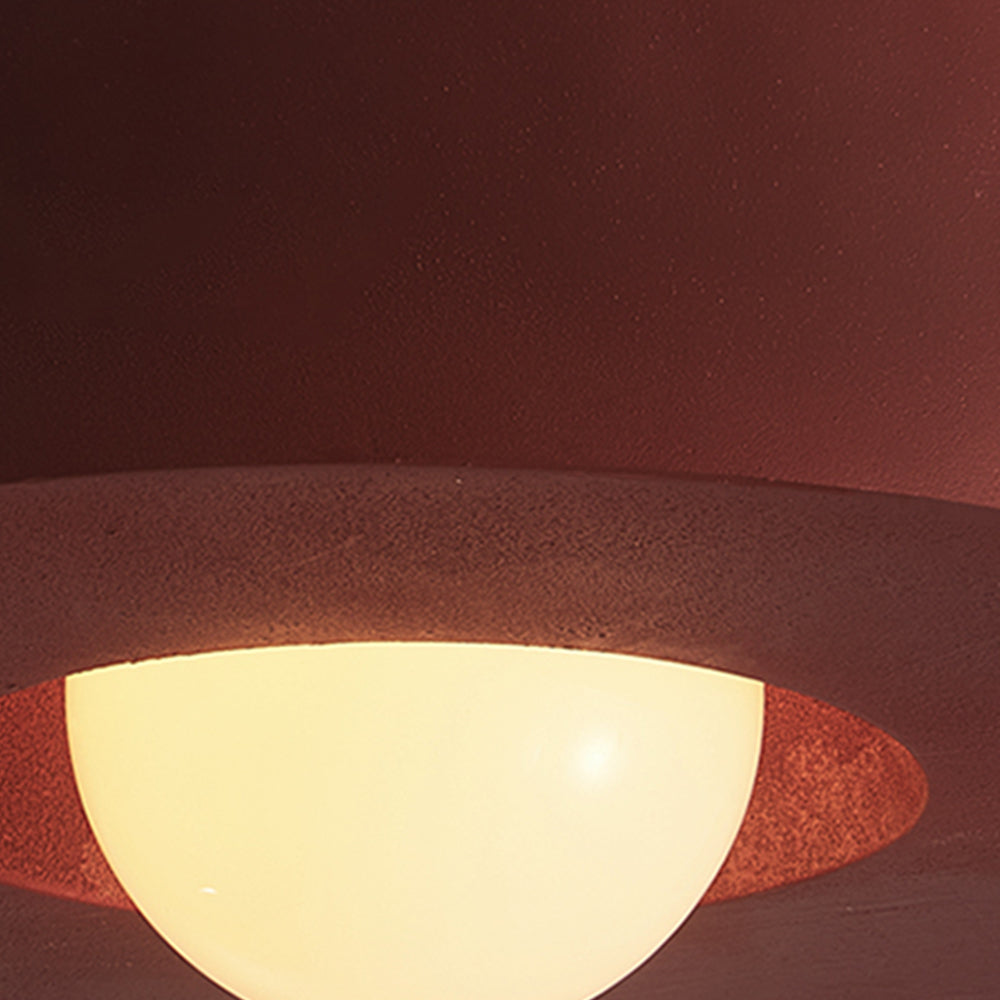 Nordic Geometric Flush Mount Cylindrical Ceramic Ceiling Light