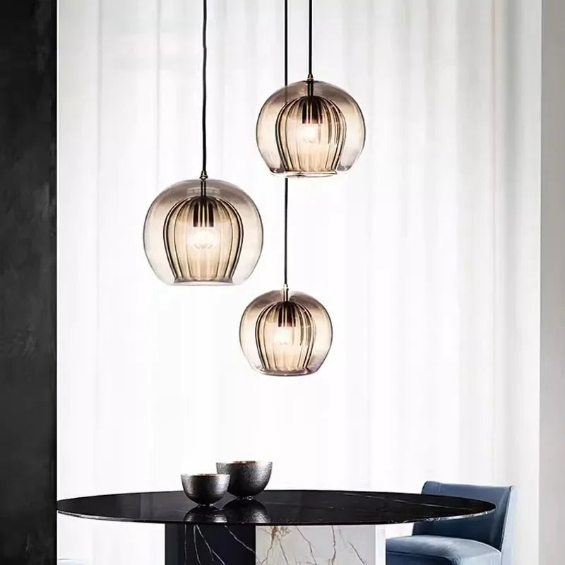 TimberGlow - Modern Glass Pendant Light