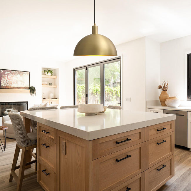 Modern 1 Light Single Dome Pendant light Hover Image