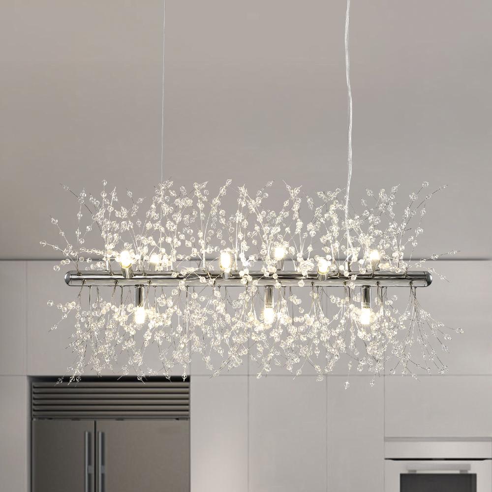 Modern 9-Light Crystal Chandelier
