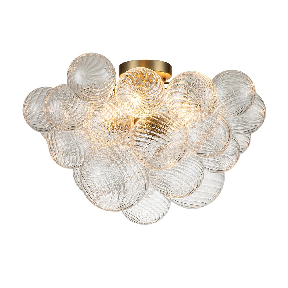 Cluster Glass Bubble Semi Flush Chandelier Light Fitting
