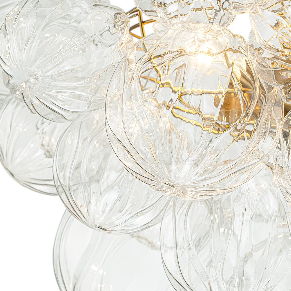 Cluster Petal Glass Bubble Semi Flush Chandelier