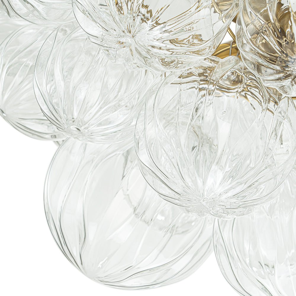 Cluster Petal Glass Bubble Semi Flush Chandelier