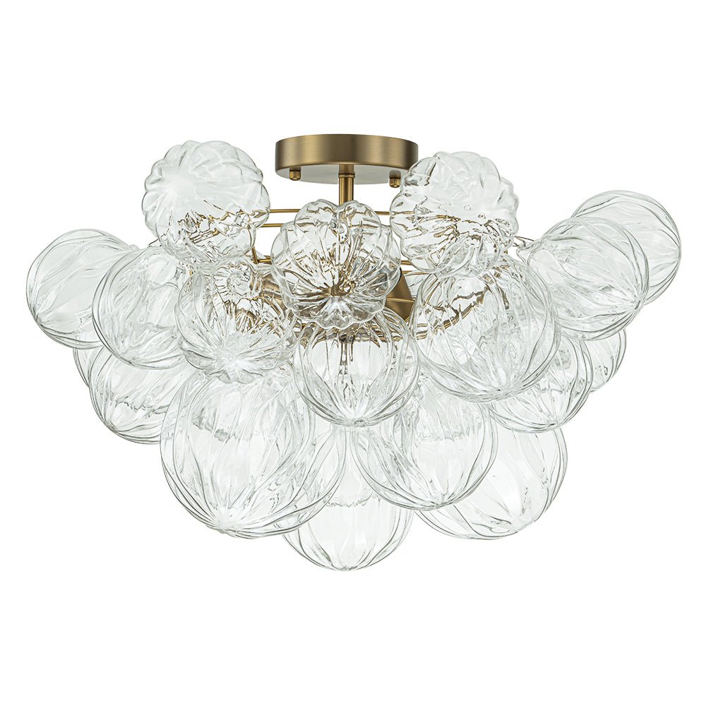 Cluster Petal Glass Bubble Semi Flush Chandelier