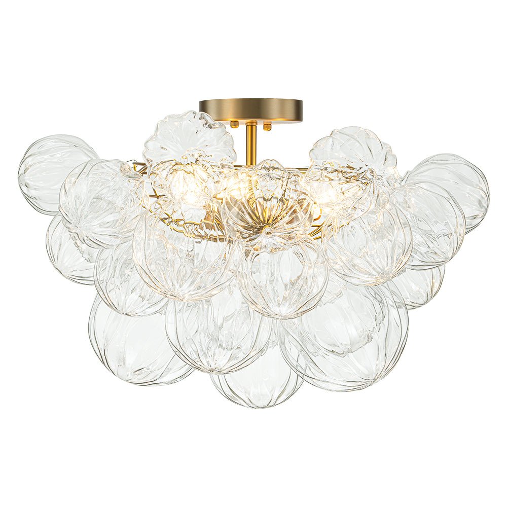 Cluster Petal Glass Bubble Semi Flush Chandelier