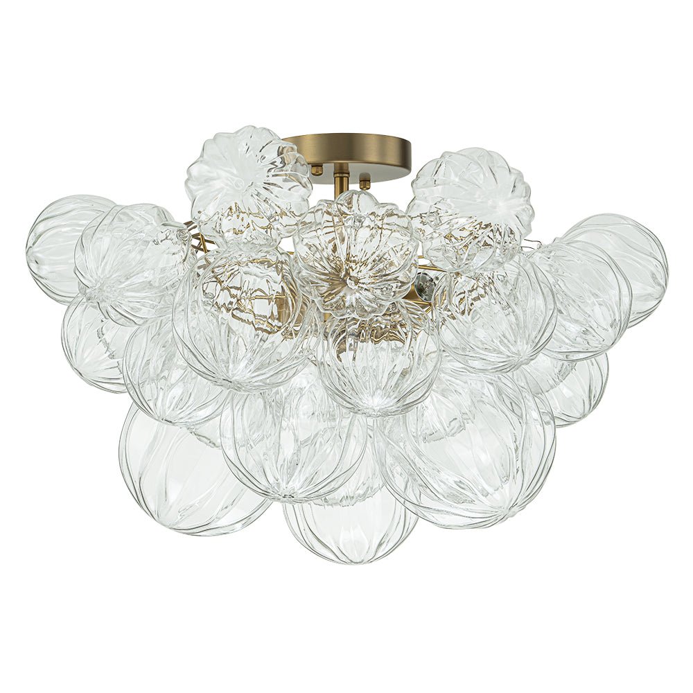Cluster Petal Glass Bubble Semi Flush Chandelier