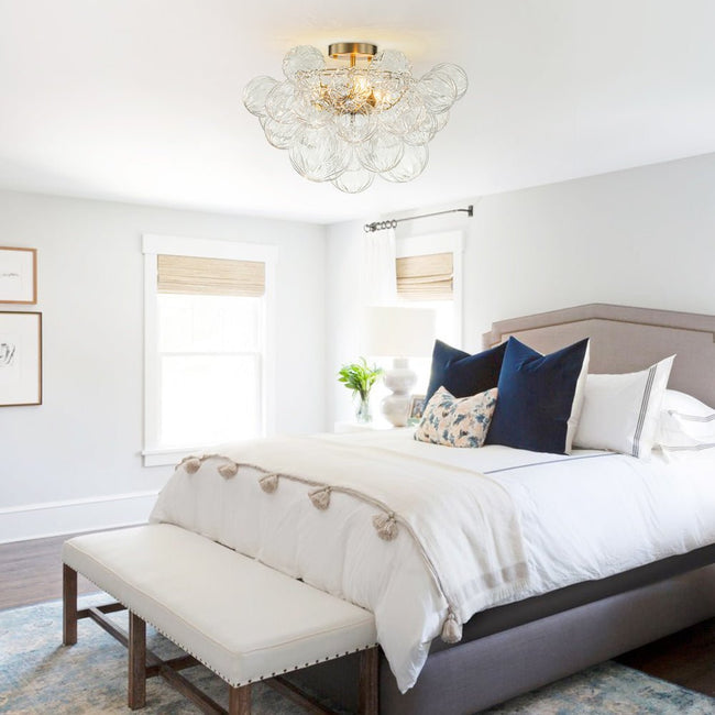 Cluster Petal Glass Bubble Semi Flush Chandelier Main Image