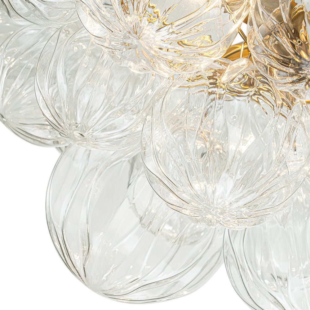 Cluster Petal Glass Bubble Semi Flush Chandelier
