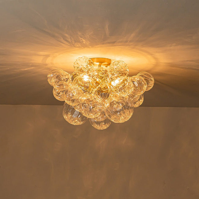 Cluster Petal Glass Bubble Semi Flush Chandelier Hover Image