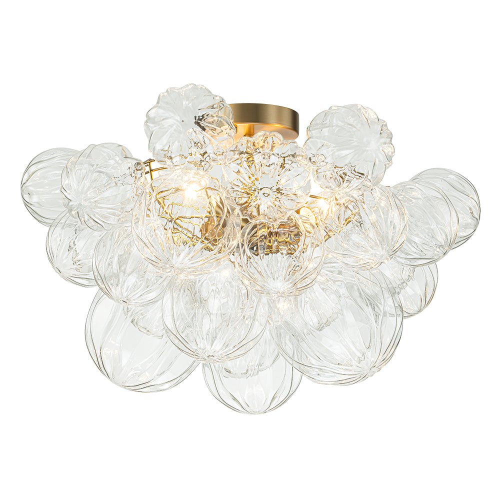 Cluster Petal Glass Bubble Semi Flush Chandelier