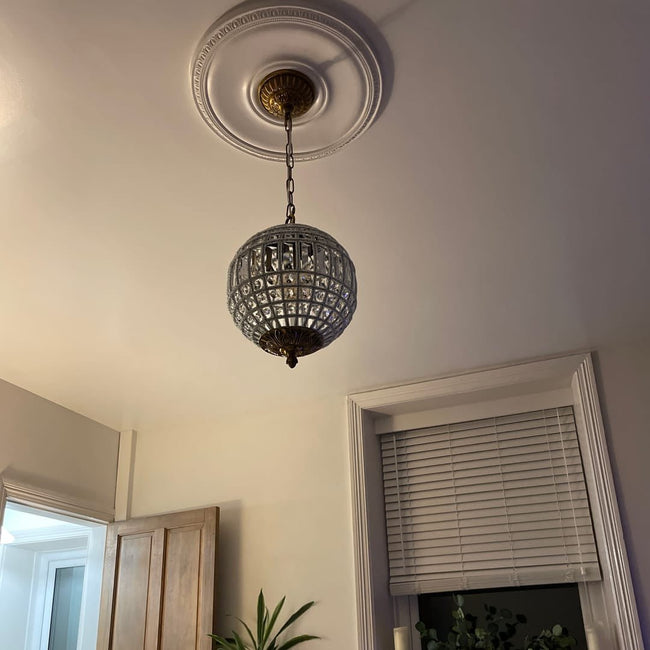 French Modern Crystal Orb Chandelier Main Image