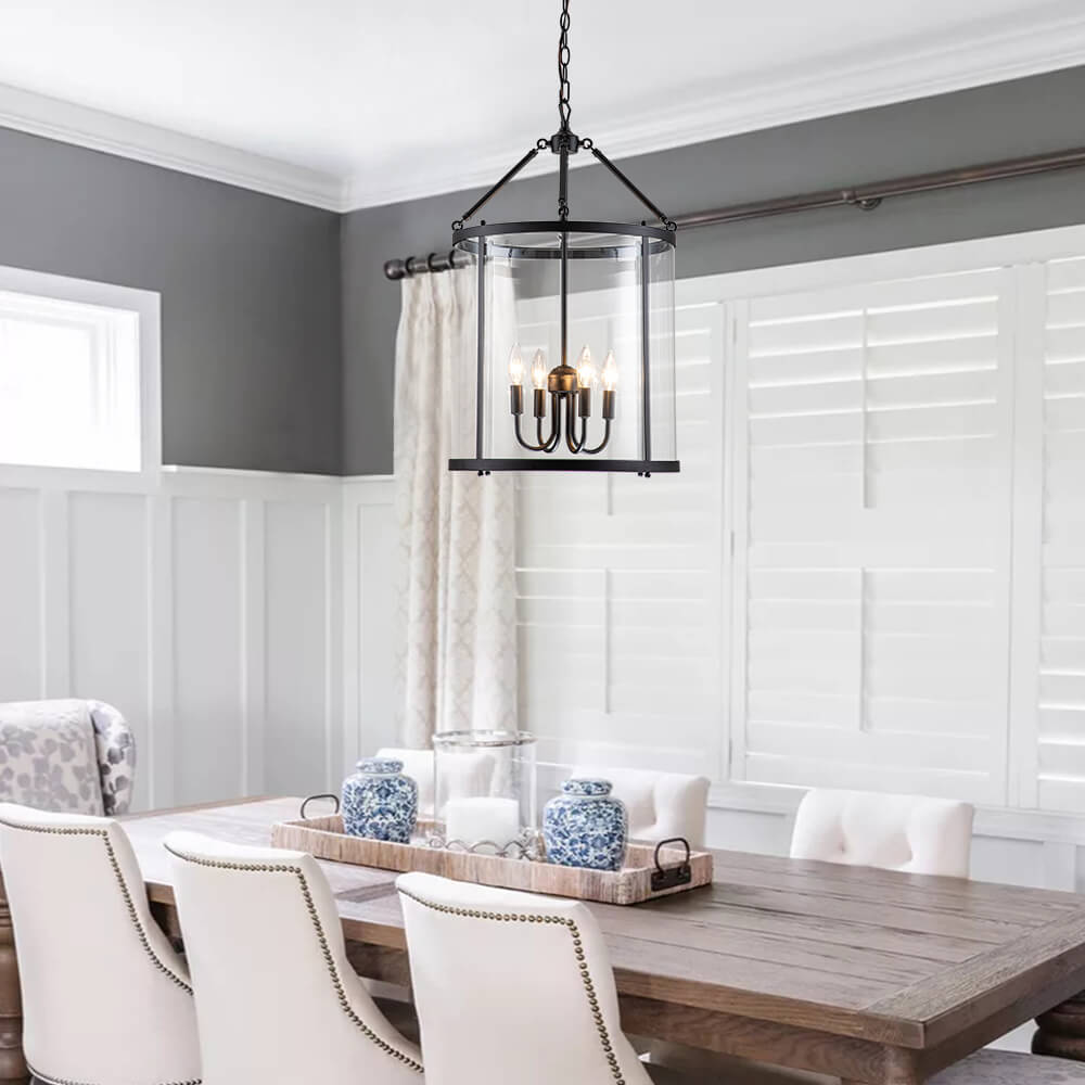 Manor Cylinder Glass Lantern Pendant Light