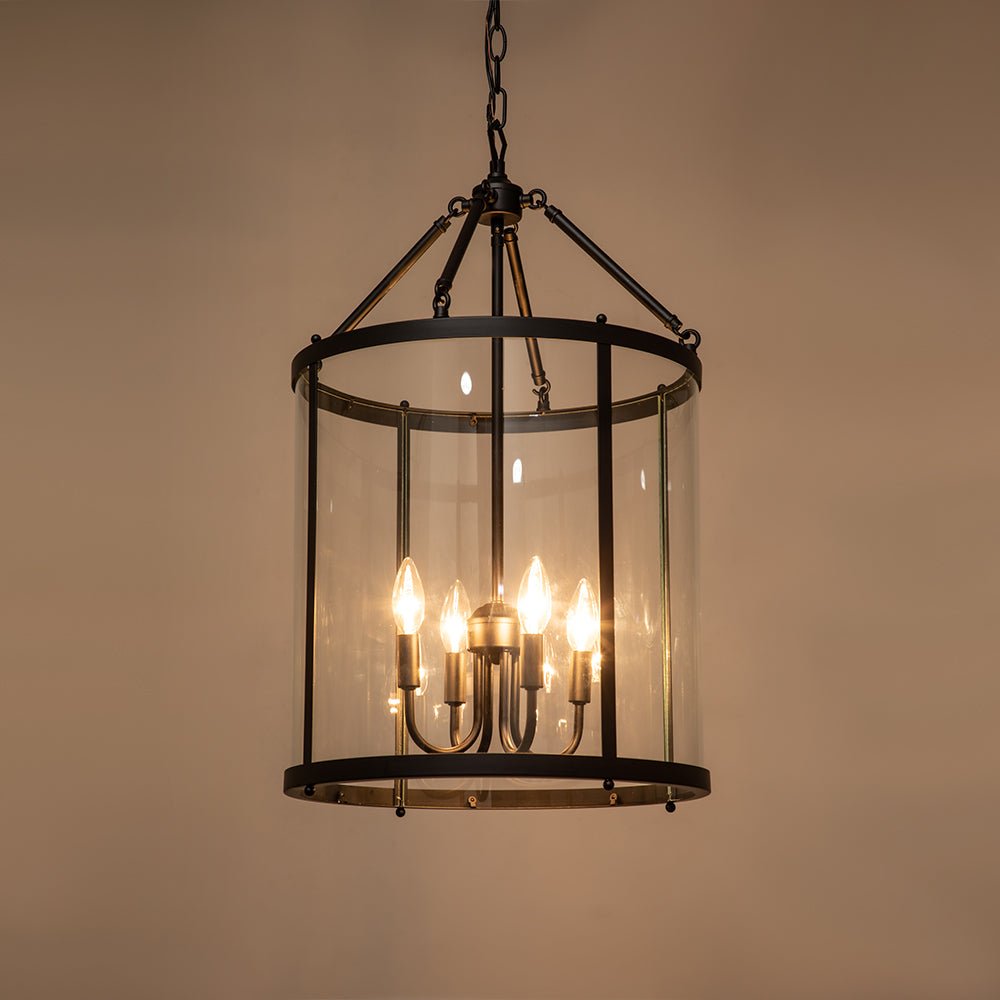 Manor Cylinder Glass Lantern Pendant Light