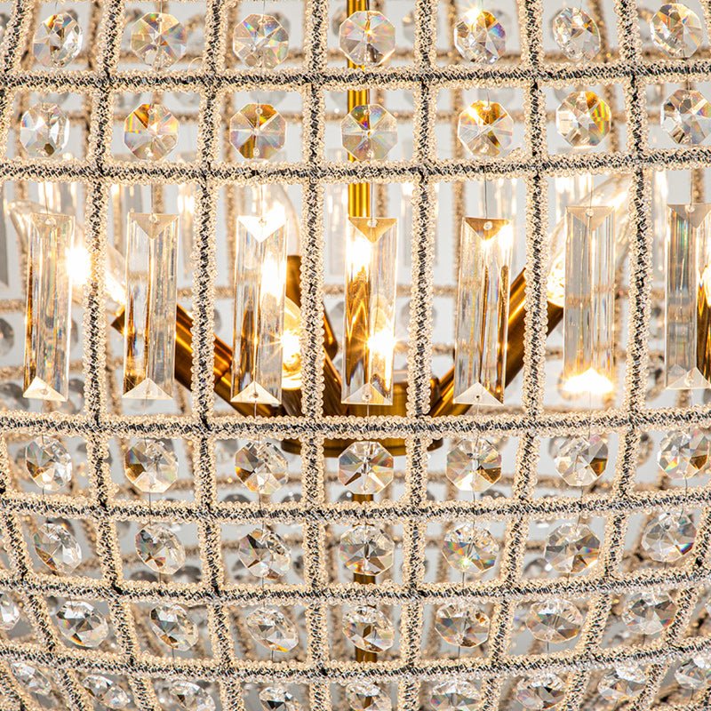 French Modern Crystal Orb Chandelier