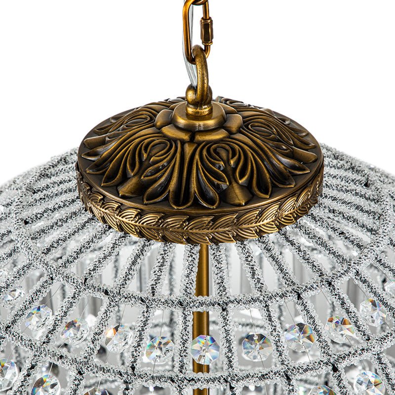 French Modern Crystal Orb Chandelier