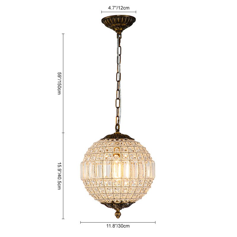 French Modern Crystal Orb Chandelier