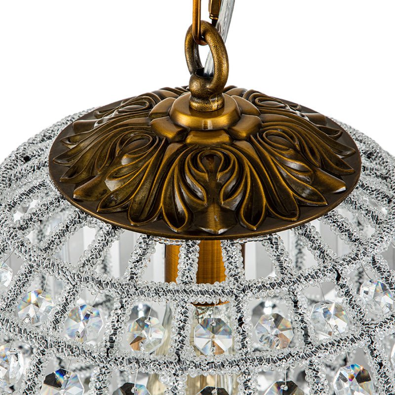French Modern Crystal Orb Chandelier
