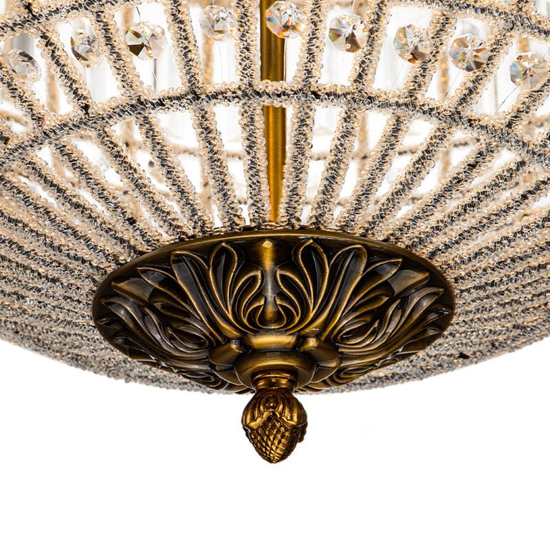 French Modern Crystal Orb Chandelier