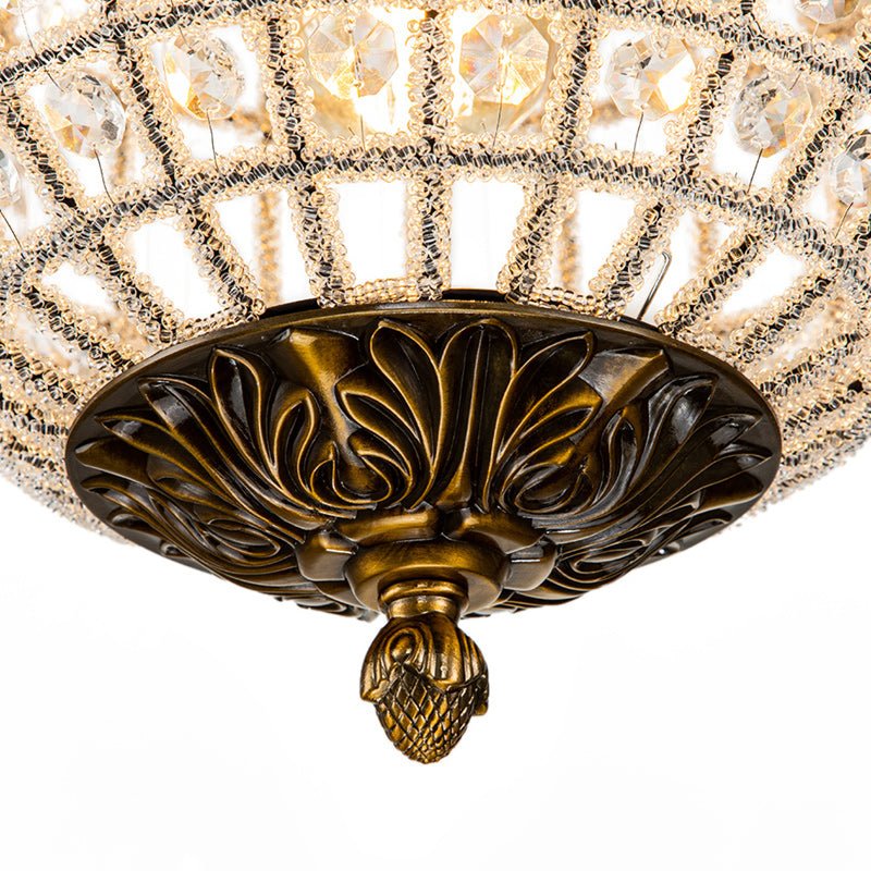 French Modern Crystal Orb Chandelier