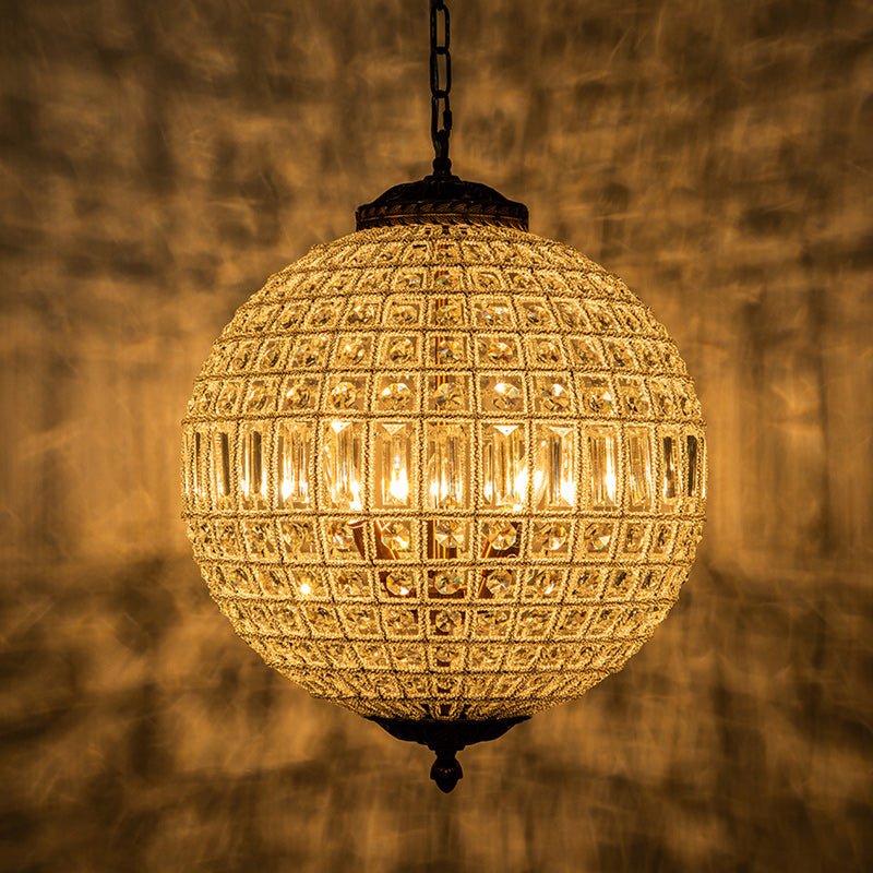 French Modern Crystal Orb Chandelier