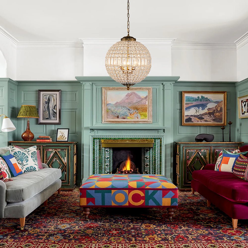 French Modern Crystal Orb Chandelier