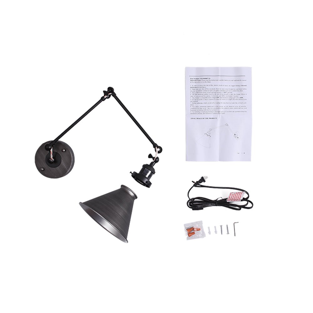 Mid-Century Modern Metal Swing Arm Wall Lamp for Bedroom/Living Room