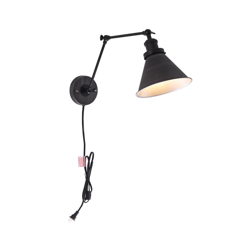 Mid-Century Modern Metal Swing Arm Wall Lamp for Bedroom/Living Room