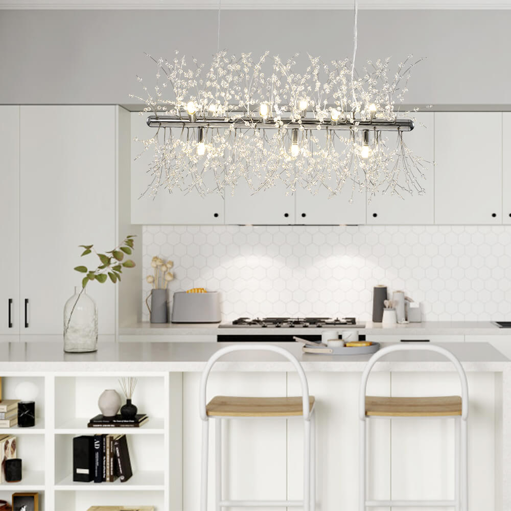 Modern 9-Light Crystal Chandelier