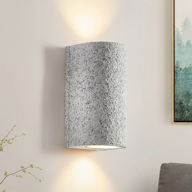 Modern LED Cylinder Stone Wall Sconce Hover Image