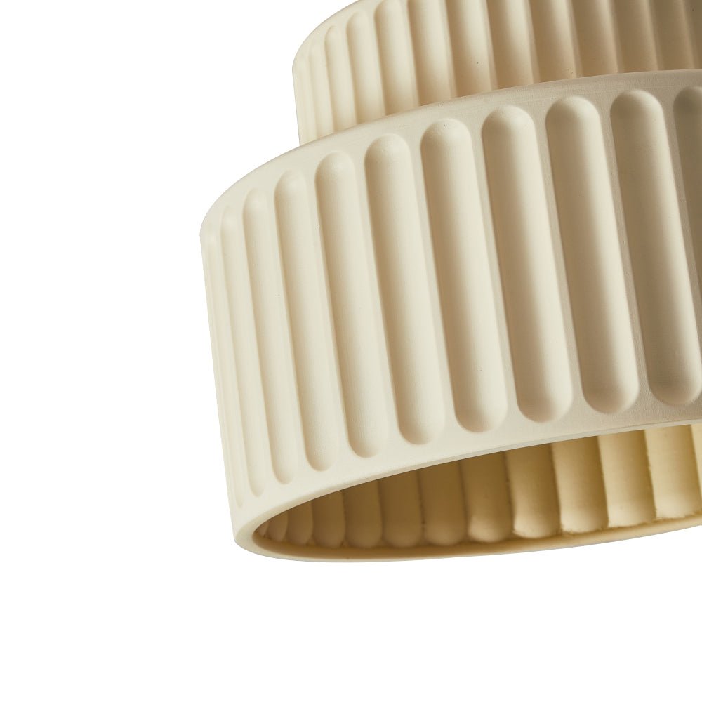 Nordic Cream Style 2-Layer Flush Mount Ceramic Ceiling Light