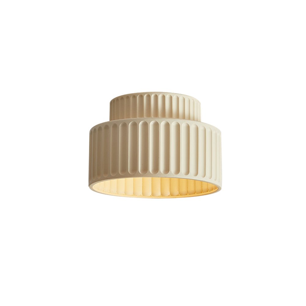 Nordic Cream Style 2-Layer Flush Mount Ceramic Ceiling Light