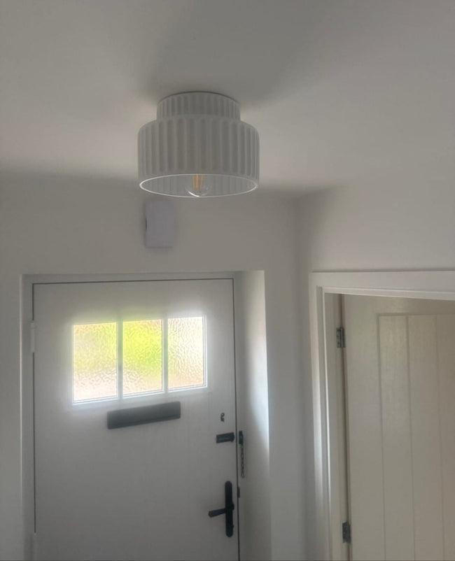 Nordic Cream Style 2-Layer Flush Mount Ceramic Ceiling Light Main Image