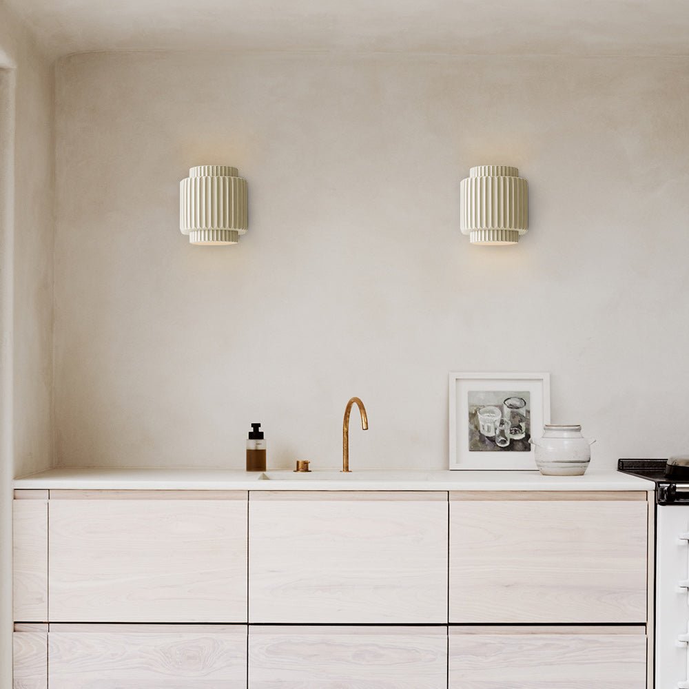 Nordic Cream Style Layer Ceramic Wall Sconce
