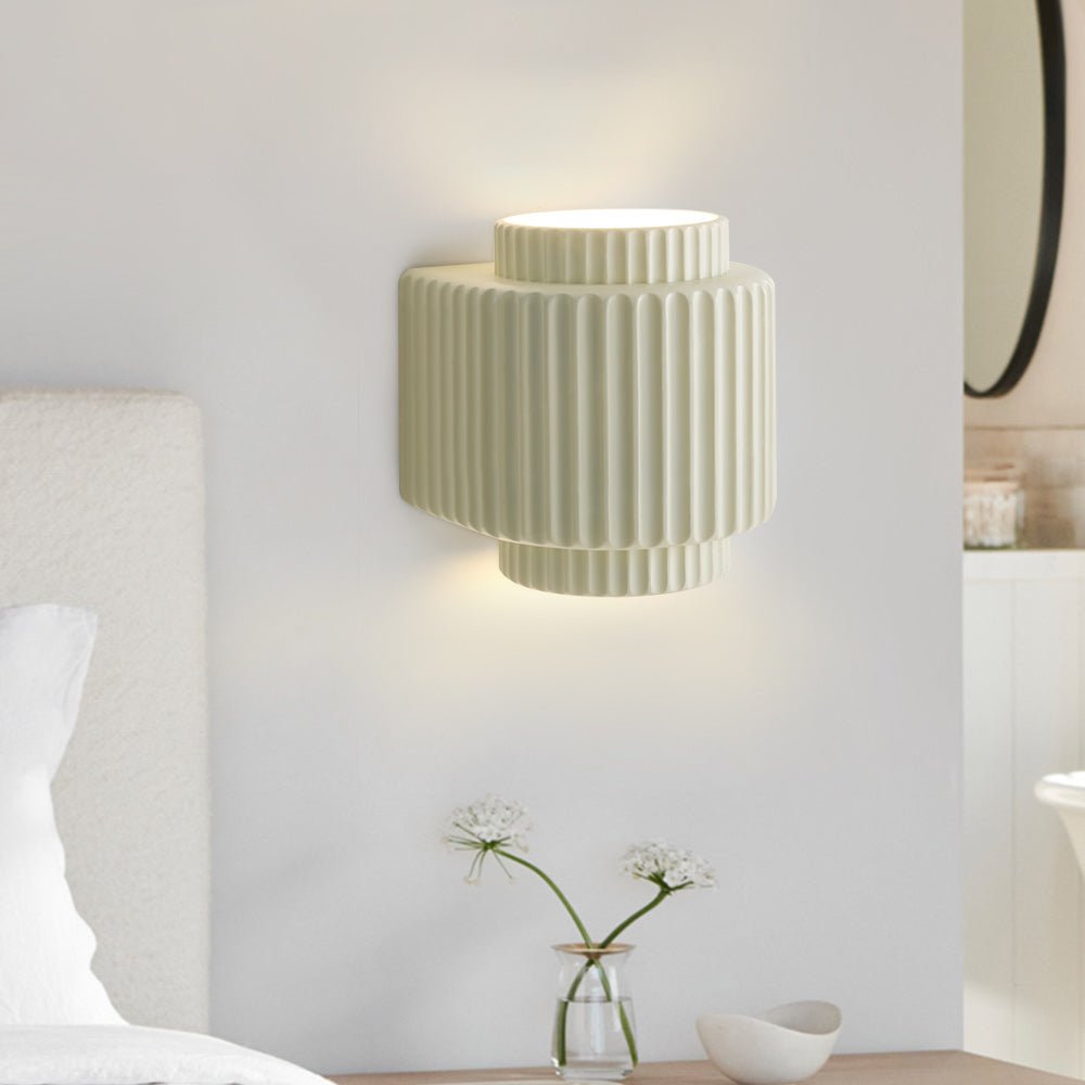 Nordic Cream Style Layer Ceramic Wall Sconce