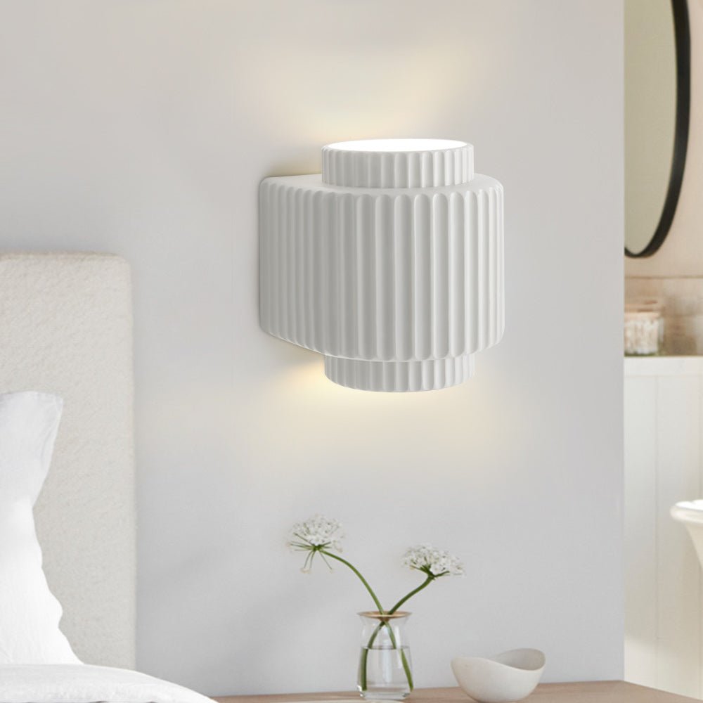 Nordic Cream Style Layer Ceramic Wall Sconce