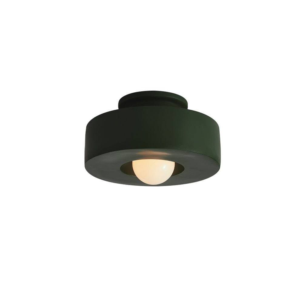 Nordic Geometric Flush Mount Cylindrical Ceramic Ceiling Light