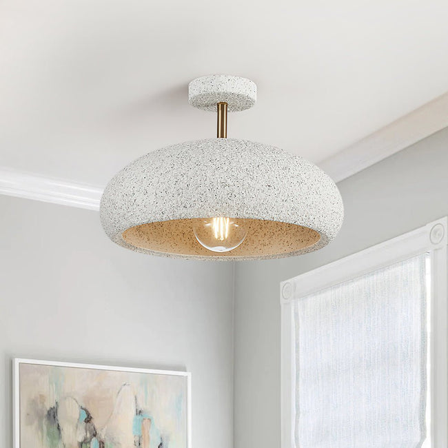 Nordic Stone Style Speckled Semi Flush Mount Main Image