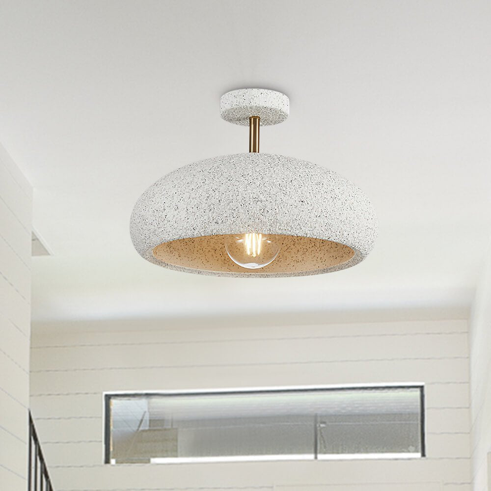 Nordic Stone Style Speckled Semi Flush Mount
