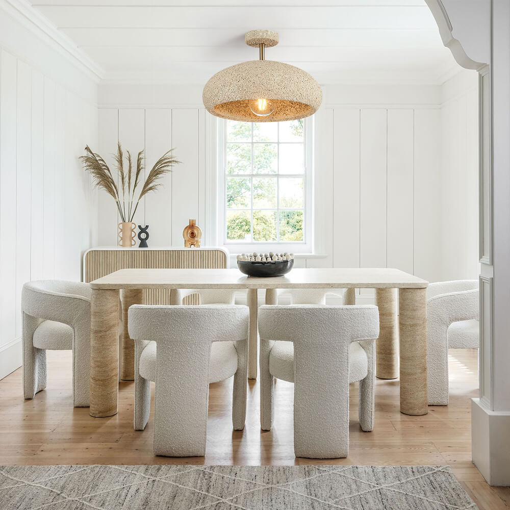 Nordic Stone Style Speckled Semi Flush Mount