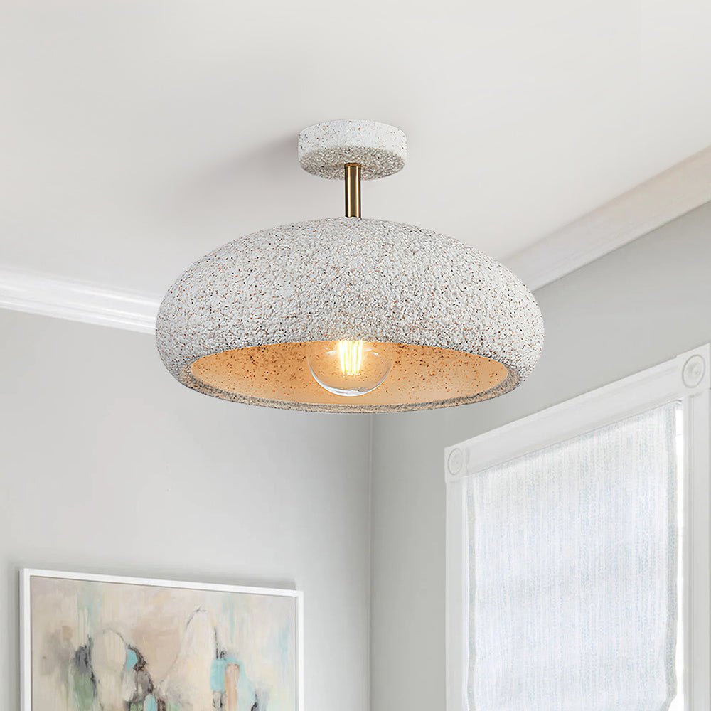 Nordic Stone Style Speckled Semi Flush Mount