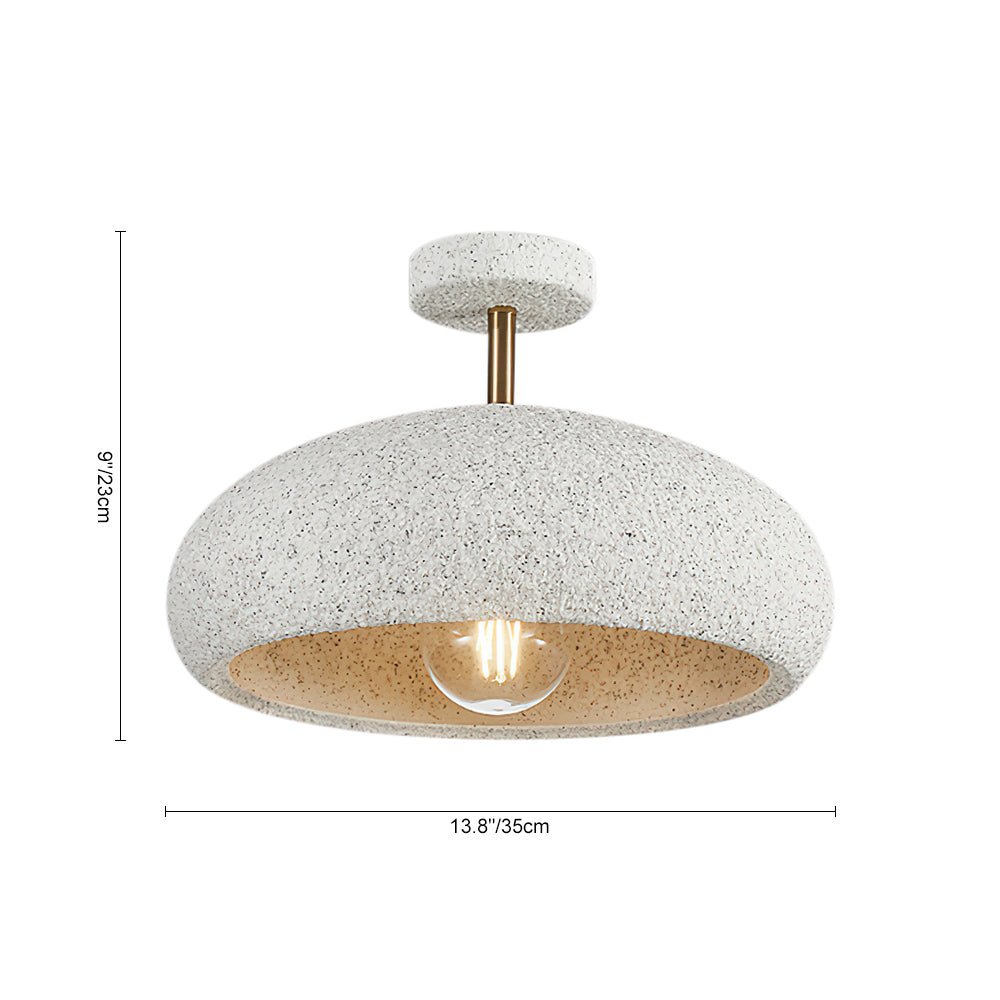 Nordic Stone Style Speckled Semi Flush Mount