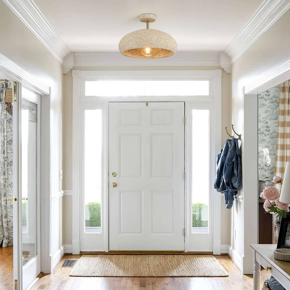 Nordic Stone Style Speckled Semi Flush Mount